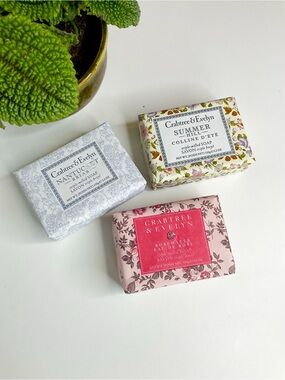 Crabtree & Evelyn Bath Soap Bars- set of three Luxurious Floral Cleansing